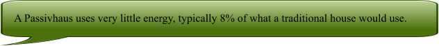 A Passivhaus uses very little energy, typically 8% of what a traditional house would use.